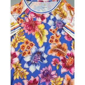 Johnny Was Bee Active Raglan Sleeve Pullover Womens Medium Floral Leilah